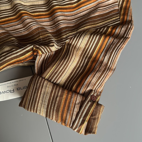 NWT Rena Rowan Linen Top Bark Multicolor 10P - Picture 10 of 13